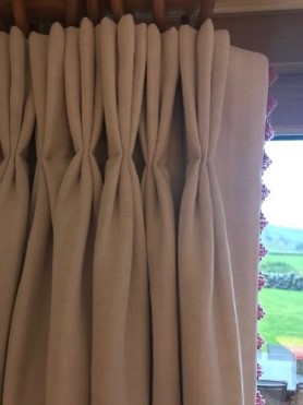 cream curtain detail