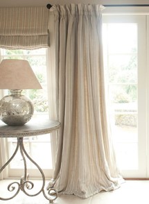 Long cream curtain